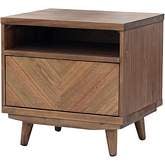 Piero Chevron Nightstand in Mango Veneer